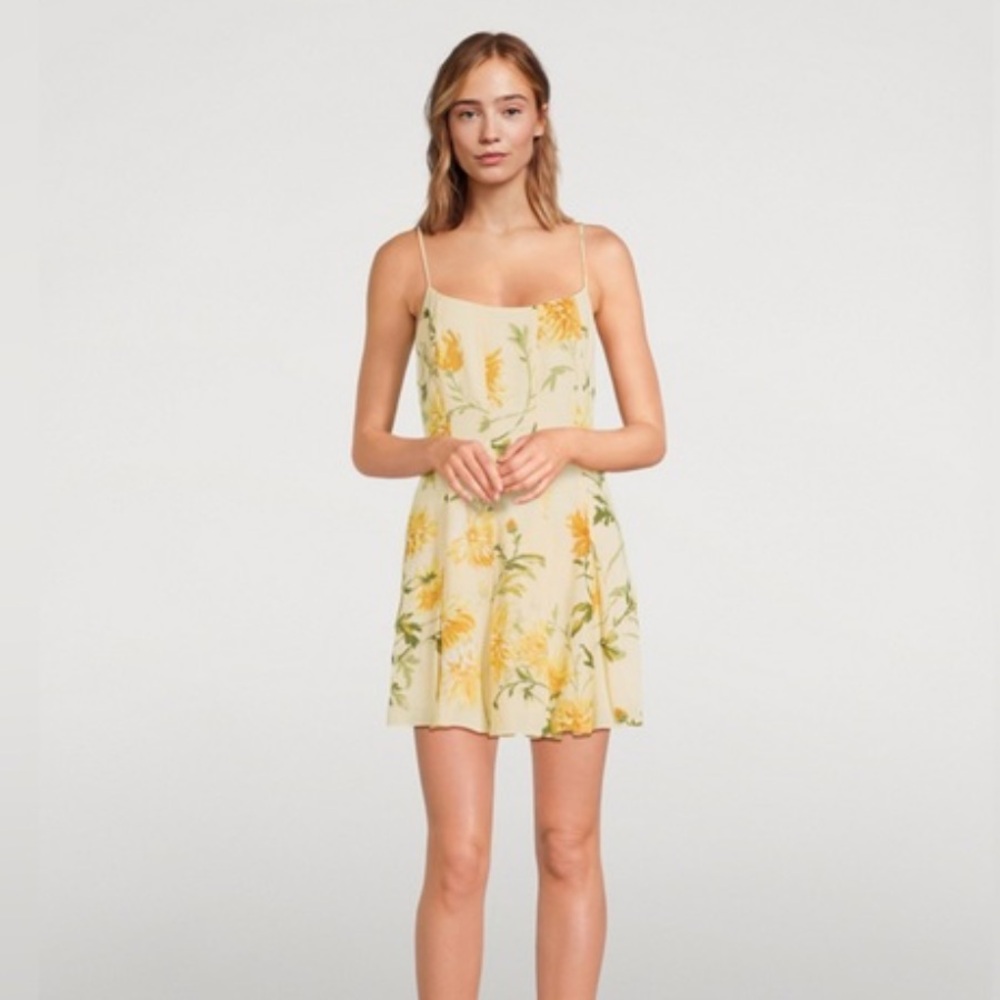 Women’s Reformation Annelise Mini Dress In Honeyglow Yellow Size 4